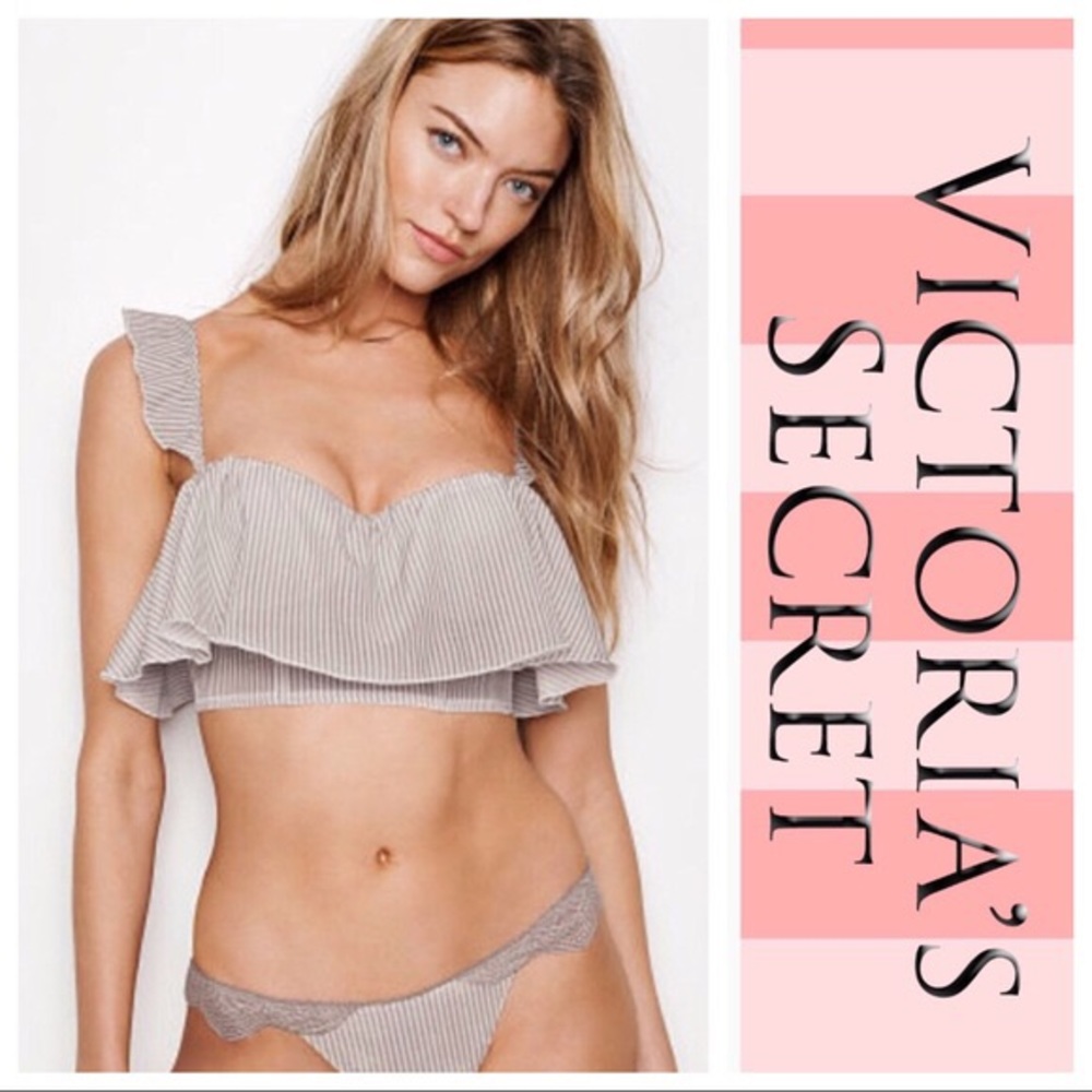 32D Victoria Secret Longline Flounce Bra/Crop Top